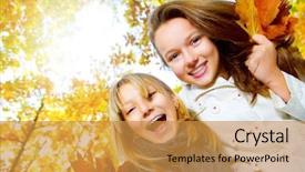  Presentation with black couple having fun - Presentation theme consisting of girls having fun in autumn background and a gold colored foreground