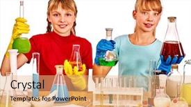  Presentation with flat chested girls - Audience pleasing presentation consisting of girls holding flask in chemistry backdrop and a coral colored foreground