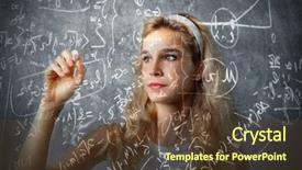  Presentation with milk formulas - Amazing slides having girls math - girl writing some formulas backdrop and a tawny brown colored foreground