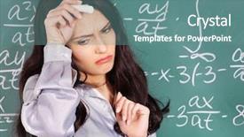  Presentation with policy writing - Amazing PPT theme having girls math - unhappy schoolchild writing on blackboard backdrop and a  colored foreground