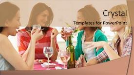  Presentation with women - Audience pleasing theme consisting of girls night - group of women sitting backdrop and a coral colored foreground