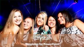  Presentation with young people in the club - Colorful theme enhanced with girls night - group of young people backdrop and a  colored foreground