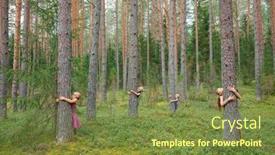  Presentation with summer trees - Amazing slide deck having girls-of-different-age-hugging backdrop and a tawny brown colored foreground