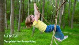  Presentation with children climbing - Colorful slides enhanced with girls playing hanging and climbing backdrop and a  colored foreground