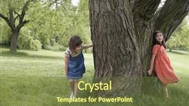  Presentation with hide - Presentation design featuring girls playing hide and seek background and a tawny brown colored foreground