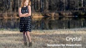  Presentation with girl teens - Slide deck featuring girls puberty - beautiful young teenage blonde girl background and a gray colored foreground