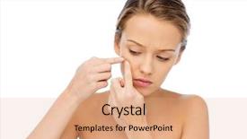  Presentation with puberty - Slide set with girls puberty - beauty people skincare and health background and a coral colored foreground