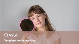  Presentation with mirror - Slide deck having girls puberty - teenager girl looks at herself background and a coral colored foreground