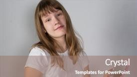  Presentation with african american teenager girl - Cool new slide deck with girls puberty - teenager girl looks at herself backdrop and a coral colored foreground