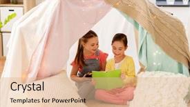  Presentation with kids reading book - Amazing presentation having girls reading book with torch backdrop and a lemonade colored foreground