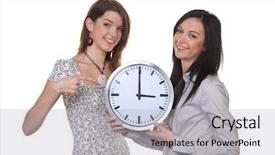  Presentation with show - Slides enhanced with girls show the new time background and a light gray colored foreground