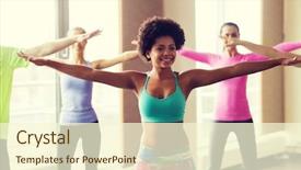  Presentation with sport coach - Beautiful theme featuring fitness sport dance and lifestyle backdrop and a cream colored foreground