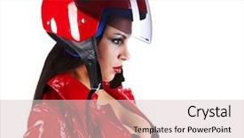  Presentation with sexy - Audience pleasing presentation consisting of girls sports car - sexy biker woman with red backdrop and a lemonade colored foreground