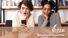  Presentation with young college student diagnosis of chlamydia - Amazing theme having girls students studying at library backdrop and a  colored foreground