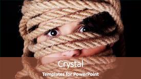  Presentation with woman tied rope sexual - Theme with girls trafficking - tied up scared woman face background and a red colored foreground