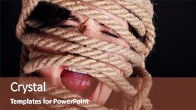  Presentation with woman tied rope sexual - Amazing presentation design having girls trafficking - tied up woman screaming violence backdrop and a tawny brown colored foreground