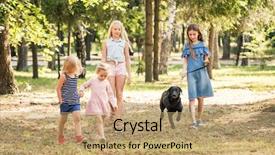  Presentation with black girls - Colorful slide set enhanced with girls walking with a black backdrop and a coral colored foreground