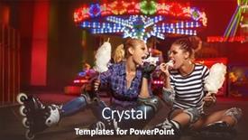  Presentation with eating - Presentation theme consisting of girls-wearing-roller-skates background and a tawny brown colored foreground