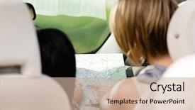  Presentation with my way - PPT theme consisting of girls who lost their way background and a soft green colored foreground