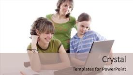  Presentation with studio - Amazing PPT theme having convention center in the port backdrop and a ocean colored foreground