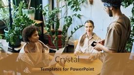  Presentation with apron - Slides consisting of girls-with-menu-sitting background and a gold colored foreground