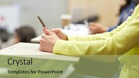  Presentation with wrestling high school - Beautiful presentation featuring girls with smartphones on lecture backdrop and a  colored foreground