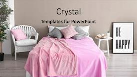  Presentation with interior - Colorful slides enhanced with girly - cozy room interior with comfortable backdrop and a light gray colored foreground