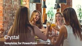  Presentation with cafe - Cool new theme with girly - happy young women backdrop and a  colored foreground