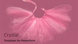  Presentation with pink satin - PPT theme featuring girly-tule-tutu-skirt background and a coral colored foreground
