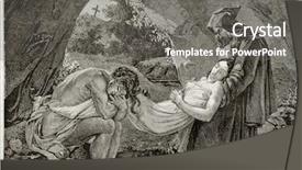  Presentation with old - Slides with girodet kept in louvre background and a gray colored foreground