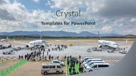  Presentation with ryanair - Slides with girona-spain-march-29-2018 background and a light blue colored foreground