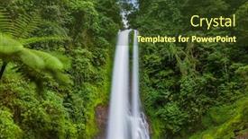  Presentation with indonesia - Presentation design with gitgit-waterfall-on-bali-island background and a tawny brown colored foreground