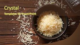  Presentation with delicious in memory - Presentation consisting of gitter - bowl with delicious grated cheese background and a tawny brown colored foreground