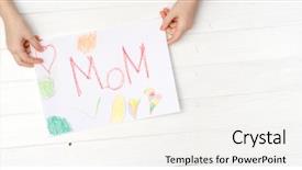  Presentation with happy mothers day - Cool new presentation design with design gitter - little child's hand with painted backdrop and a white colored foreground