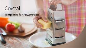  Presentation with home economics about food - Amazing presentation theme having gitter - cooking food and home concept backdrop and a coral colored foreground