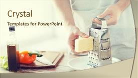  Presentation with home economics about food - Cool new PPT theme with gitter - cooking food and home concept backdrop and a cream colored foreground