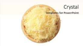  Presentation with cheese - Presentation design consisting of gitter - grated cheese in a wooden background and a blonde colored foreground