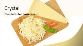  Presentation with cutting board - Cool new PPT theme with gitter - grated parmesan cheese on wooden backdrop and a blonde colored foreground