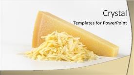  Presentation with white cheese - Colorful PPT theme enhanced with gitter - whole and grated parmesan cheese backdrop and a white colored foreground