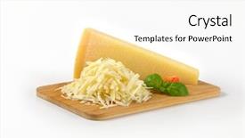  Presentation with cutting board - Amazing slides having gitter - whole and grated parmesan cheese backdrop and a white colored foreground