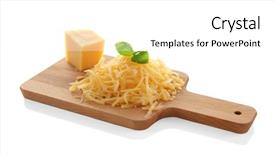  Presentation with white cheese - Cool new PPT layouts with gitter - wooden board with grated cheese backdrop and a white colored foreground