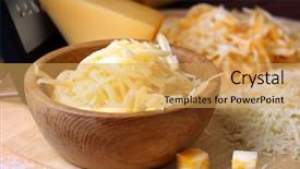  Presentation with wooden board for oktoberfest - Audience pleasing slide deck consisting of gitter - wooden bowl with grated cheese backdrop and a yellow colored foreground