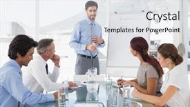  Presentation with giving - Colorful presentation enhanced with give away - business man giving a presentation backdrop and a sky blue colored foreground