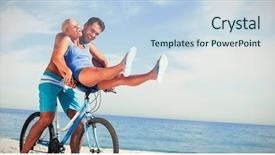 Presentation with lift - PPT layouts enhanced with give away - happy man giving girlfriend background and a sky blue colored foreground