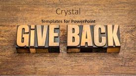  Presentation with wood rustic - Slide deck featuring give-back-words-in-vintage background and a coral colored foreground