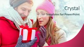  Presentation with outdoors - Slide deck consisting of give gift love - couple opening outdoors present background and a sky blue colored foreground