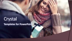  Presentation with what idea present by the picture - Slides having give gift love - picture showing young couple background and a navy blue colored foreground