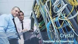  Presentation with tech support - PPT layouts enhanced with give help and support background and a ocean colored foreground