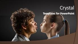  Presentation with kiss - Colorful PPT layouts enhanced with give-me-a-kiss-mixed backdrop and a dark gray colored foreground