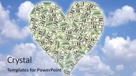  Presentation with heart shape tree - PPT theme with give money - image of heart shape background and a  colored foreground